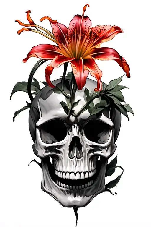 Skulls And Red Spider Lily