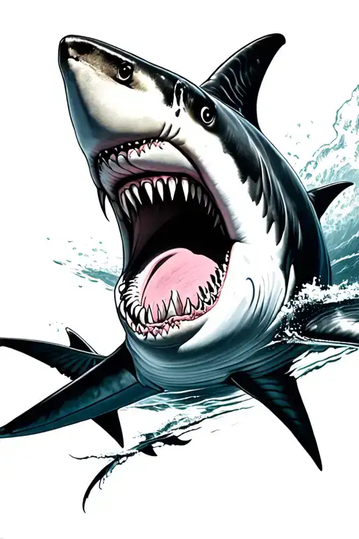 Birds Eye View Realistic Shark