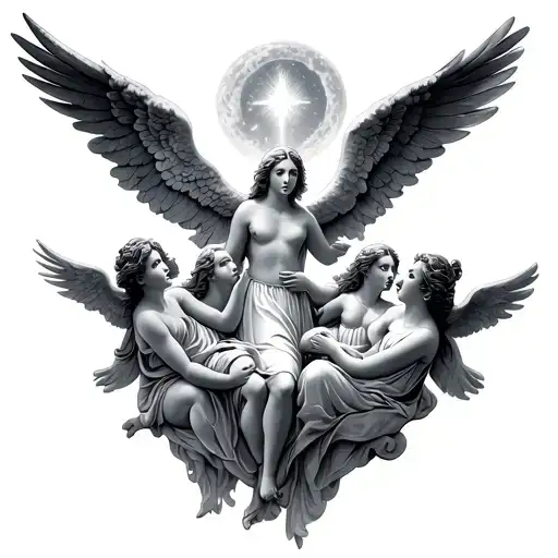 Heaven With Angels Looking Down From Heaven