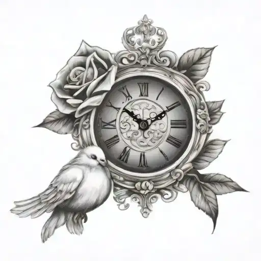 Dove Rose Clock Scripture