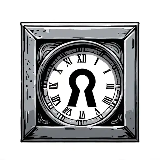 Square Lock That Has A Sand Clock As A Keyhole