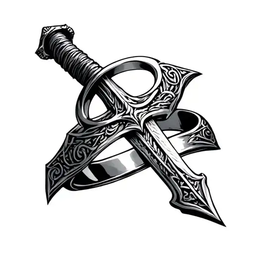 The Lord Of The Rings Ring And Sword