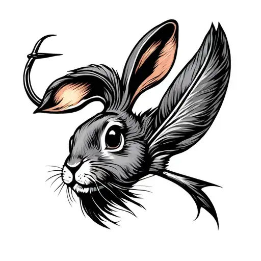 Fishing Hook With Lucky Rabbit Foot