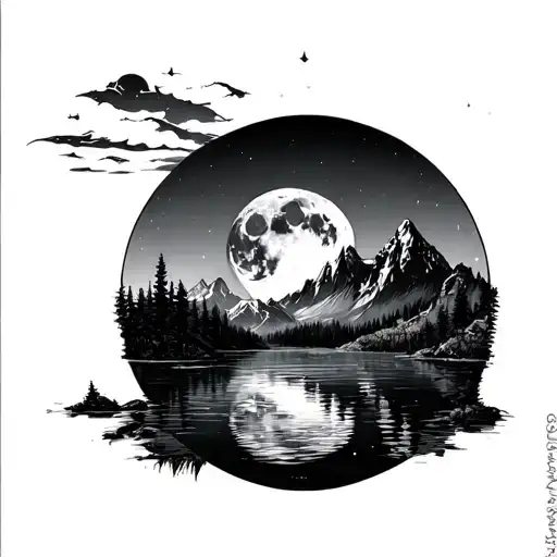 Moon Lake Surrounded By Mountains