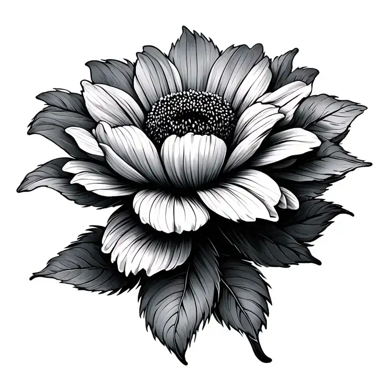 Flower On Top With Thin Lines