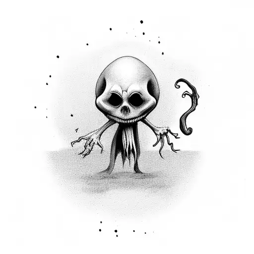 A Spooky Ghost Inspired By Tim Burton's Style