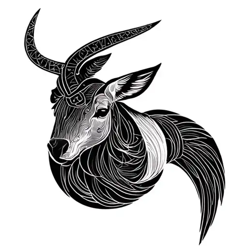 Minimal Fin Line Feminine Sagittarius Taurus Pisces Symbols Integrated