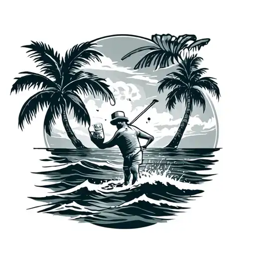 Golf Beer Ocean Jimmy Buffett