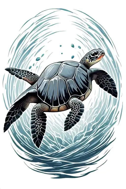 Realistic Sea Turtle Swimming