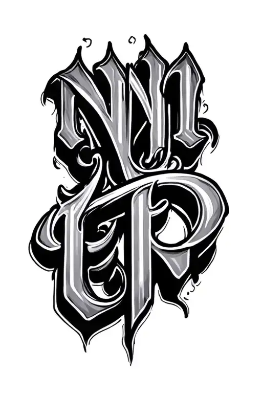 Mntp Interwined Letters In Caligraphy Minimalist Small