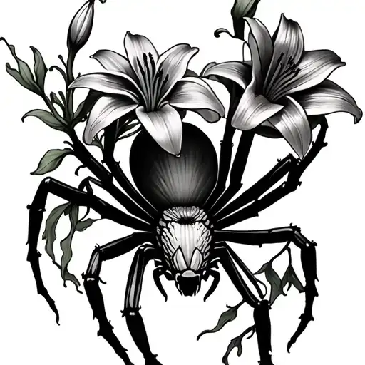 Spider Lilys With Vines Growing