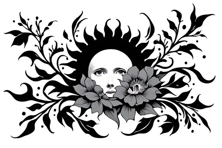 Sun And Ornement Floral