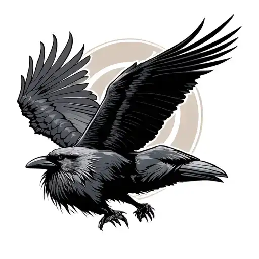 Flying Raven Viking Swedish Heritage