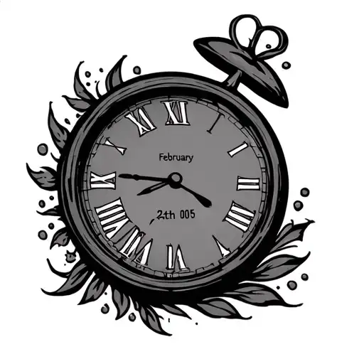 A Clock With The Number February 24Th Of 2015