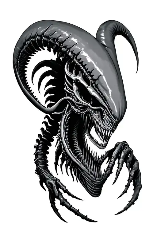 Xenomorph From Alien With Avenged Sevenfold Logo
