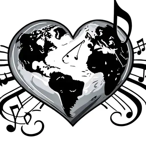 Heart Music Note Earth