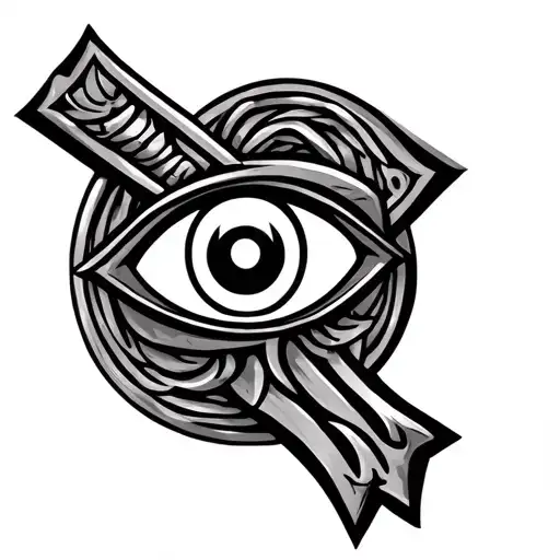 Ankh Cross With Evil Eye Protection Symbol