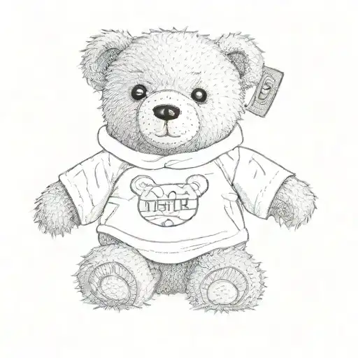 A Teddy Bear Fine Line Details Inspired
