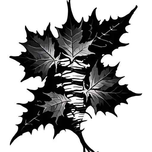 Western Barbed Wire Spine Tattoos With Maple Tree Incorporated