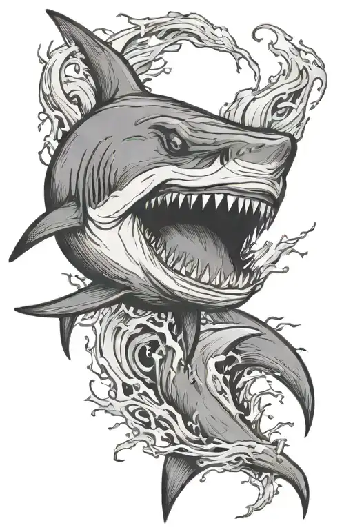 Angry Shark With Bun