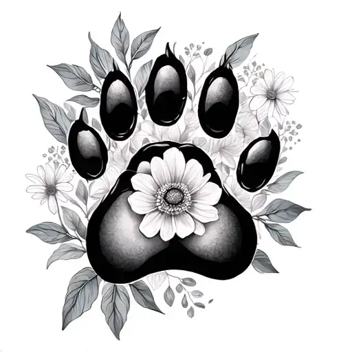 Paw Print And Birth Flowers Wrapped