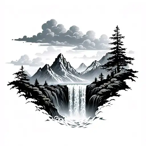 Tiger Mountain Waterfall Cloud Background