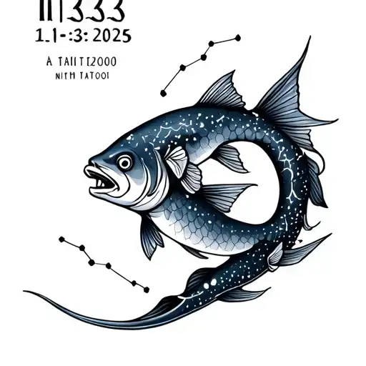 Date Tattoo 11-03-2025 With Constellation Fishes