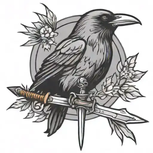 Three Eyed Raven And Sword