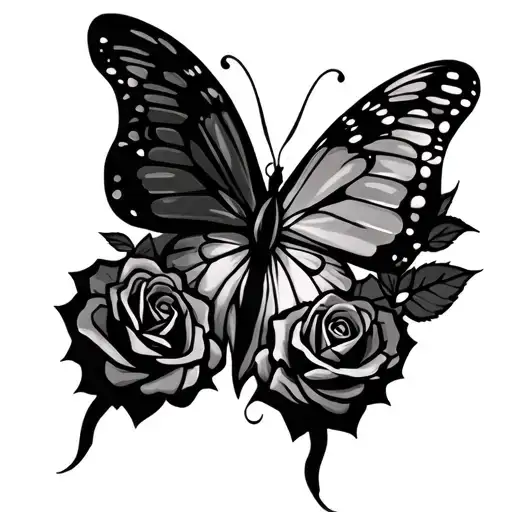 Roses Rock Music Butterfly