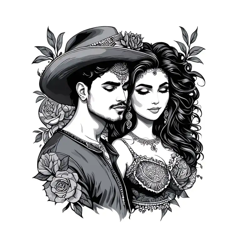 Chicano Couple Tattoo Minimalist