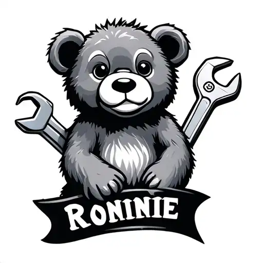 Small Bear With Spanner Tool And Name Ronnie