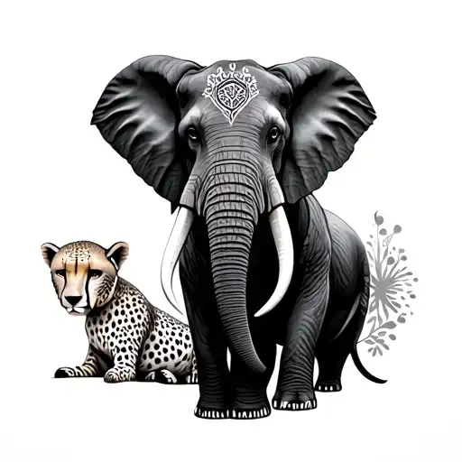 Elephant And Cheetah
