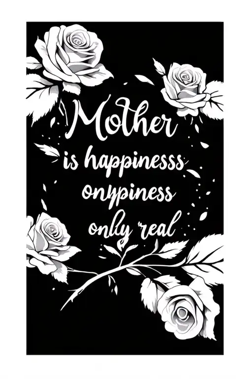 Roses On The Arm And Frase Mother Is Happiness Only Real