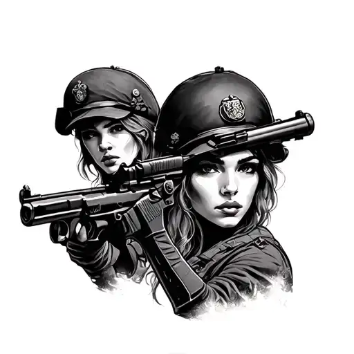 Military Women With Guns