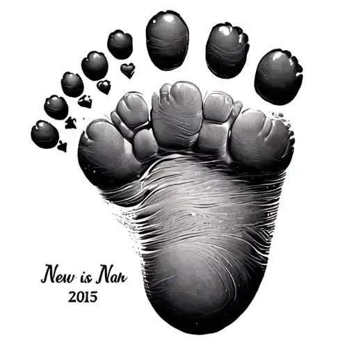 New Born Baby Foot Print With Name And Date