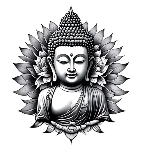 Buddha Finline Asthetic Tatoo Design