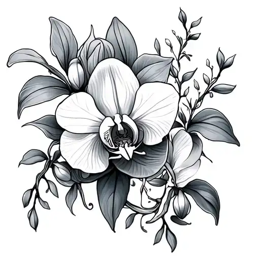 Orchid And Cosmo Flower Vine Wrapping