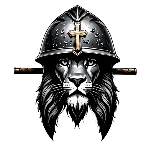 Lion Rome Soldier Cross On Helmet 6 Kids