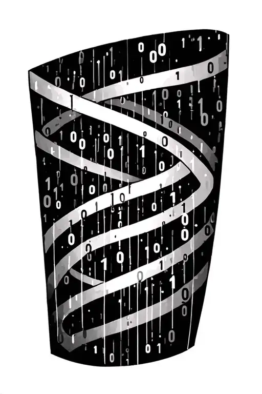 Binary Code With Lines Going Vertical
