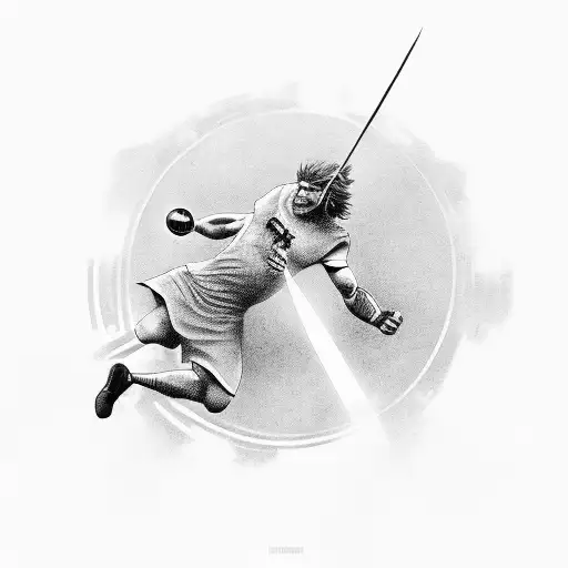 Nordic God Wielding A Football As A Weapon