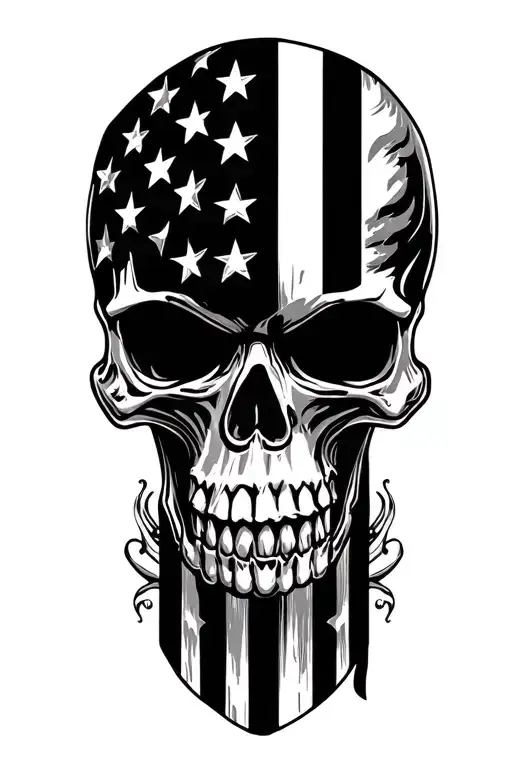 Skull American Style Biker