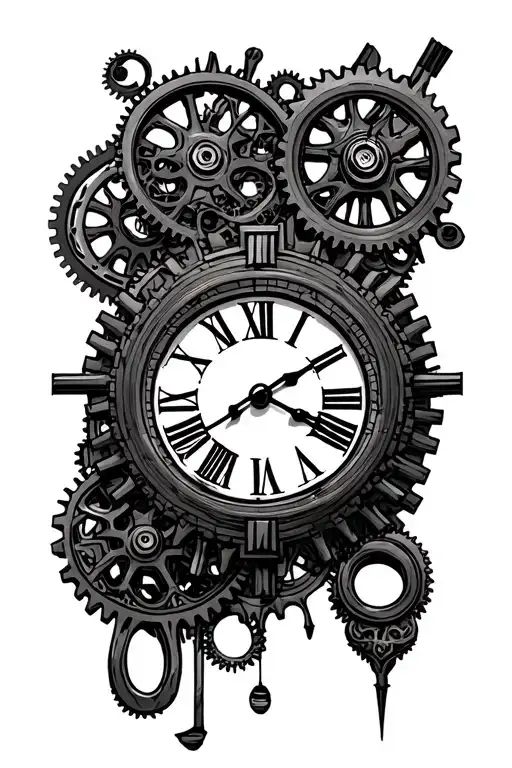 Roman Numeral Clock Gears