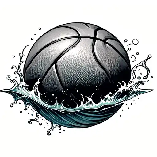 Basketball Floating In The Ocean