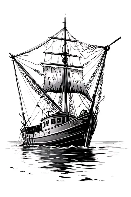 Gillnet Fishing Boat Fishing