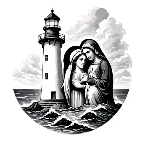 Light House With Mother Marry