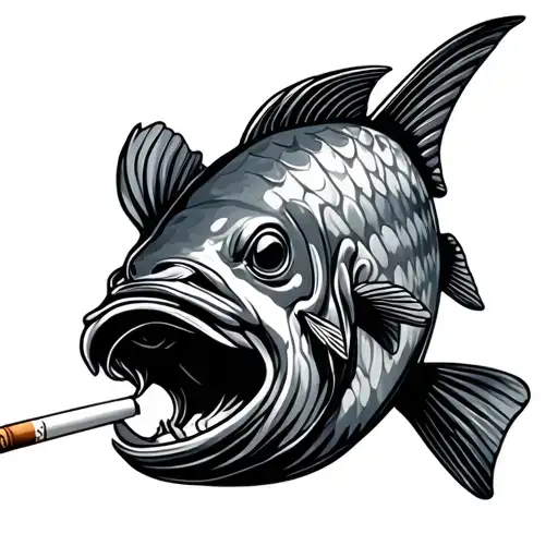 Sun Fish Smoking Cigarette