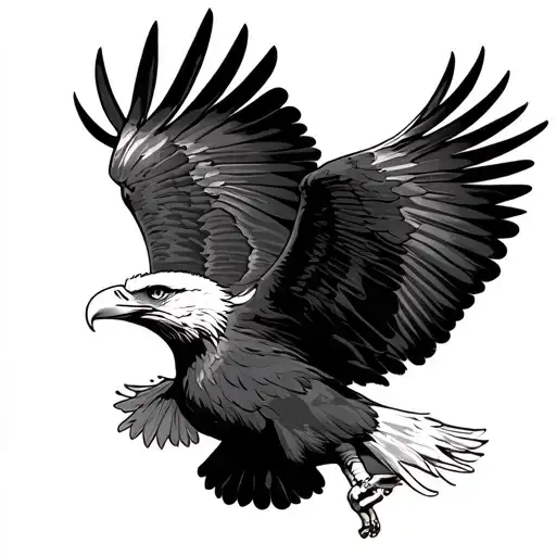 Bald Eagle Flying Over Cowboy Outlaw