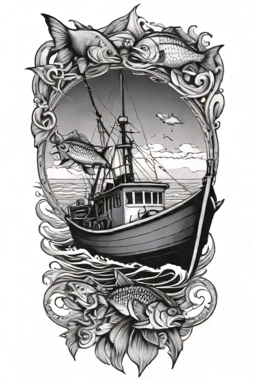 Fishing Boat And Fish