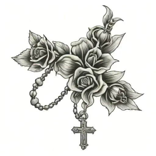 Flowers And Rosary