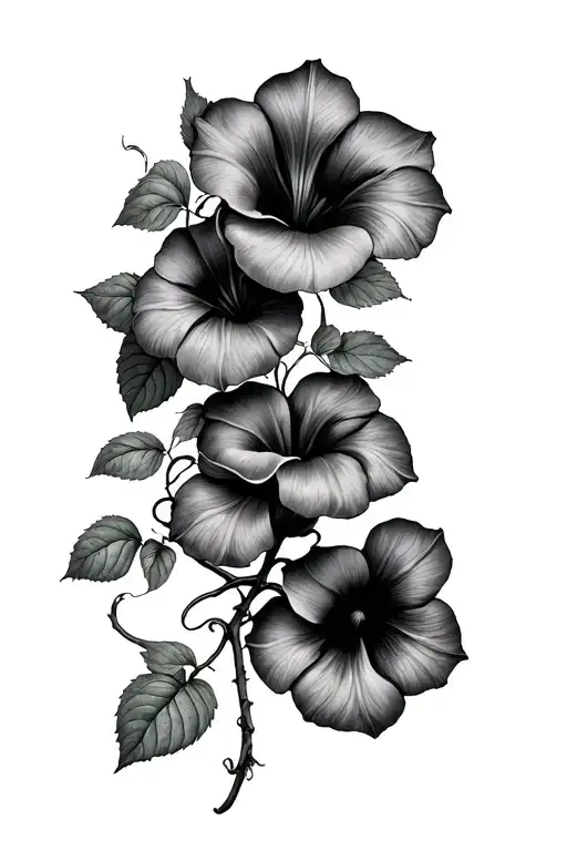 Realistic Morning Glory Vine Wrapping Around Forearm